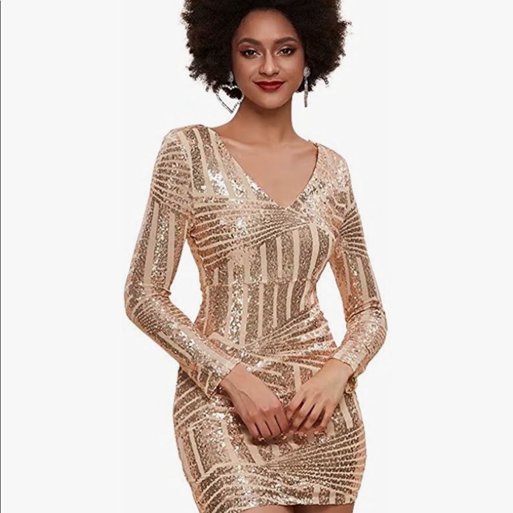 Gold sparkle mini dress